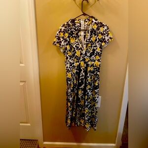 Floral Yellow and Black Dress